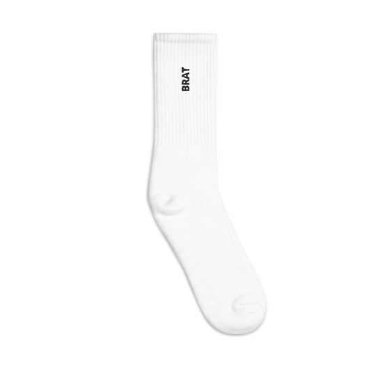 Brat embroidered socks