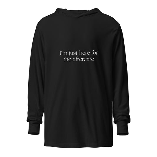 Here for the Aftercare Hooded long-sleeve tee