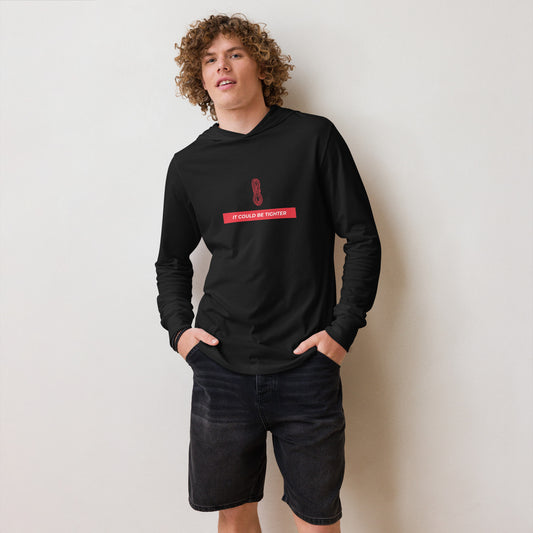 It could be tighter Hooded long-sleeve tee